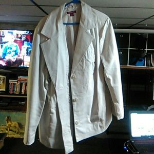 Jessica london white leather jacket